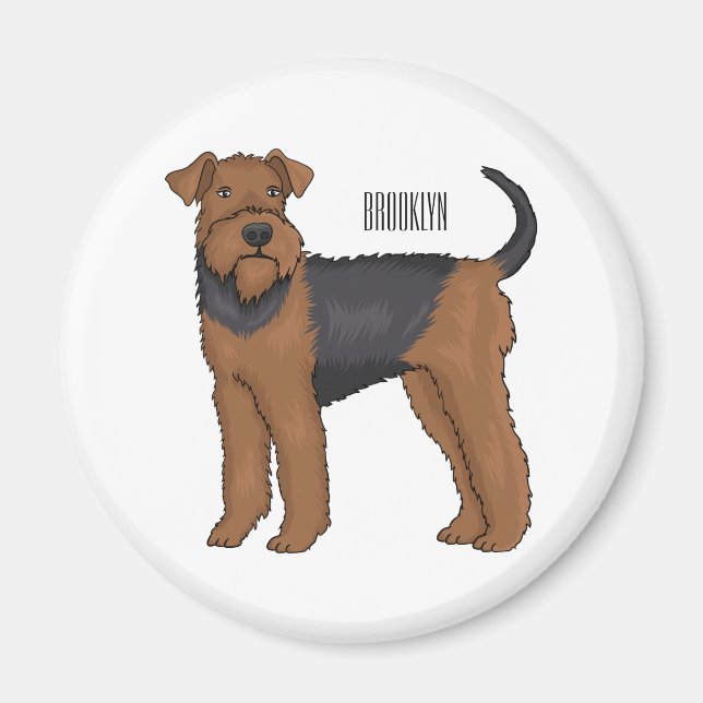 Belysning av tecknaden för marin hund i Airedale Magnet (Framsidan)