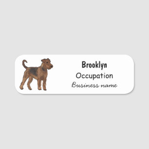 Belysning av tecknaden för marin hund i Airedale Namnbricka