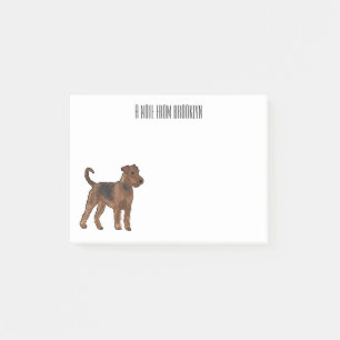 Belysning av tecknaden för marin hund i Airedale Post-it Block