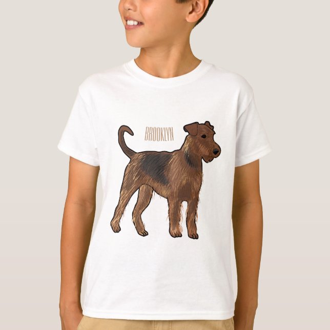 Belysning av tecknaden för marin hund i Airedale T Shirt (Framsida)