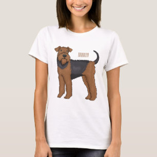 Belysning av tecknaden för marin hund i Airedale T Shirt