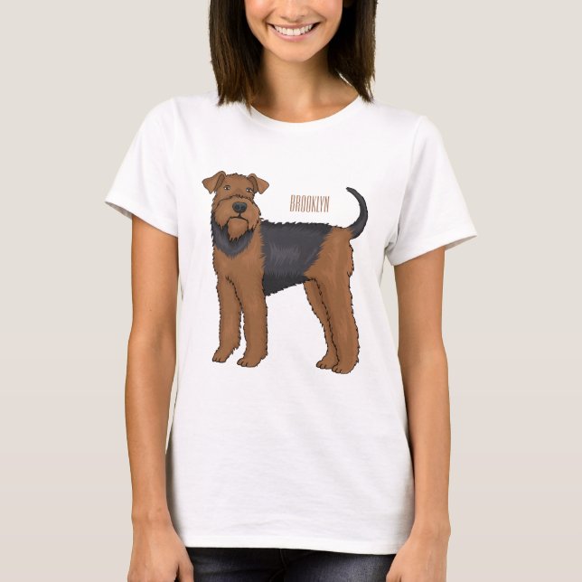 Belysning av tecknaden för marin hund i Airedale T Shirt (Framsida)