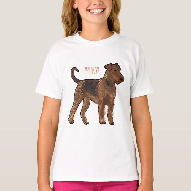Belysning av tecknaden för marin hund i Airedale T Shirt (Framsida)