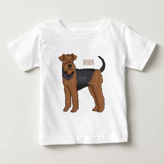 Belysning av tecknaden för marin hund i Airedale T Shirt (Framsida)