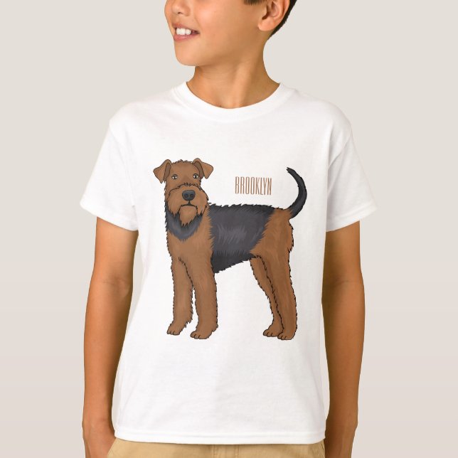 Belysning av tecknaden för marin hund i Airedale T Shirt (Framsida)
