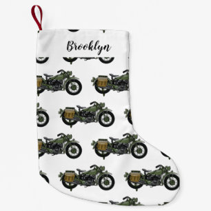 Belysning av tecknaden för motorcykel för militär liten julstrumpa