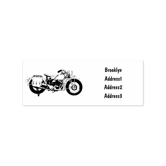Belysning av tecknaden för motorcykel för militär  stämpel (Tryck)