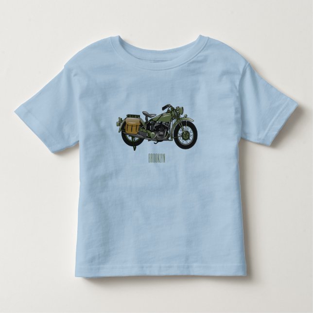Belysning av tecknaden för motorcykel för militär  t shirt (Framsida)