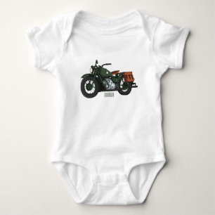 Belysning av tecknaden för motorcykel för militär t shirt