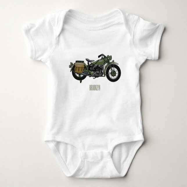 Belysning av tecknaden för motorcykel för militär  t shirt (Framsida)