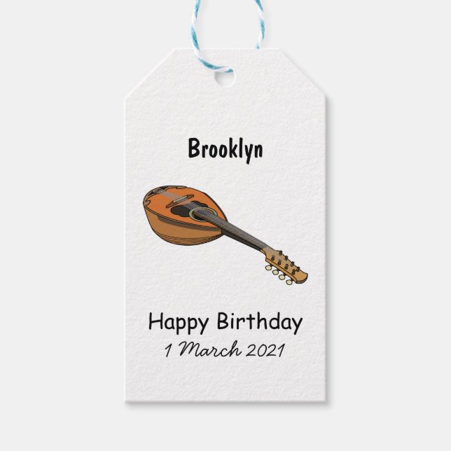 Belysning av tecknaden Mandolin Presentetikett (Framsidan)