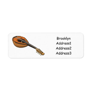Belysning av tecknaden Mandolin Returadress Etikett