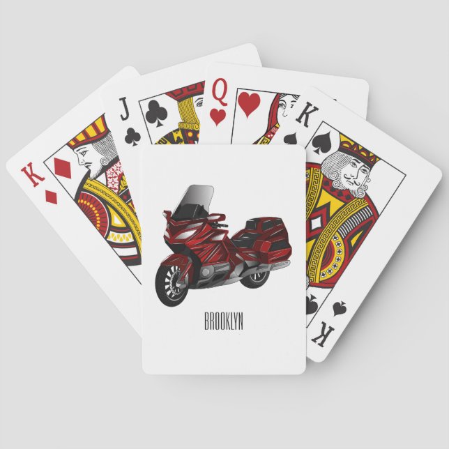 Belysning av tecknaden på motorcykel casinokort (Baksidan)