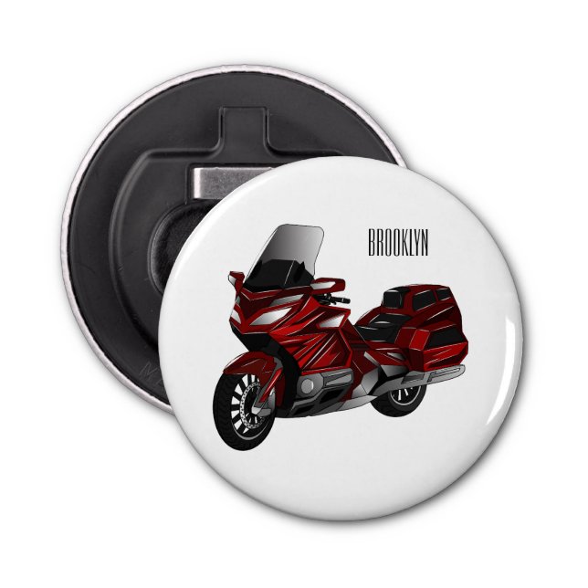 Belysning av tecknaden på motorcykel flasköppnare (Framsidan)