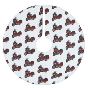 Belysning av tecknaden på motorcykel julgransmatta borstad polyester