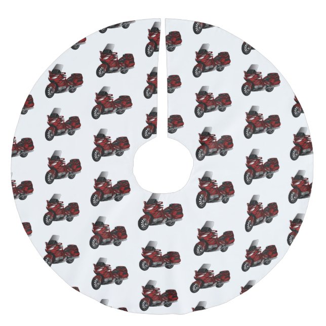 Belysning av tecknaden på motorcykel julgransmatta borstad polyester (Framsidan)