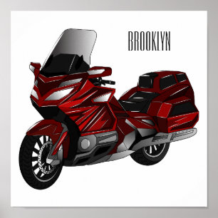 Belysning av tecknaden på motorcykel poster