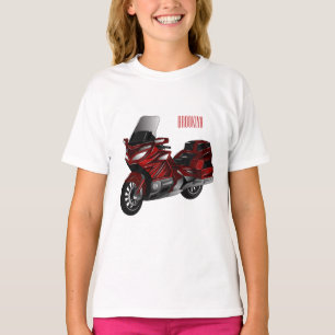 Belysning av tecknaden på motorcykel t shirt