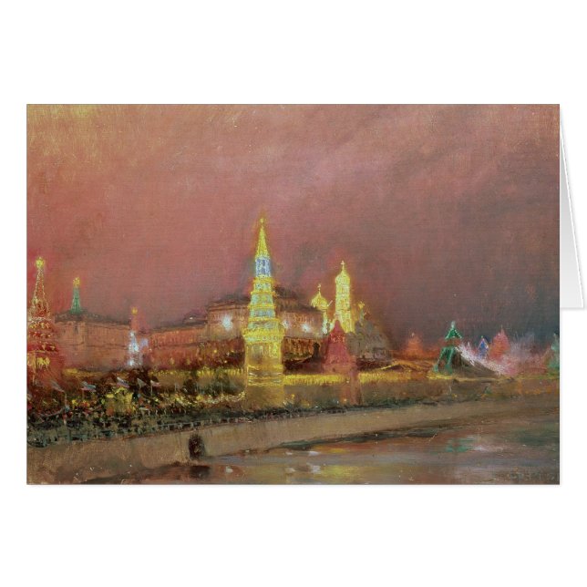 Belysning i Kremlinen, 1896 Hälsningskort (Framsidan Horizontal)