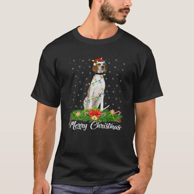 Belysning Julafton Matching Santa Hat English pein T Shirt (Framsida)