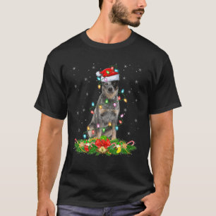 Belysning Julafton Santa Blue Heeler Hund jul T Shirt