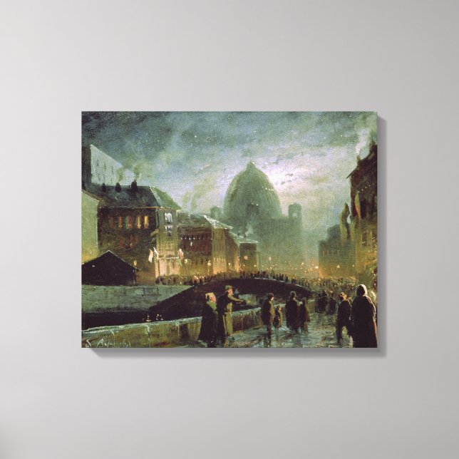 Belysningar i Sankt Petersburg, 1869 Canvastryck (Framsida)