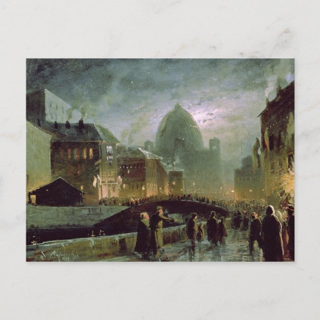 Belysningar i Sankt Petersburg, 1869 Vykort (Framsida)