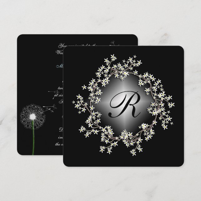 belyst blomsterkrans förnyelse av löfte inbjudningar (Fram/baksida)