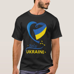 Belz Ukraina National Flagga Heart Emblem Vapenskö T Shirt