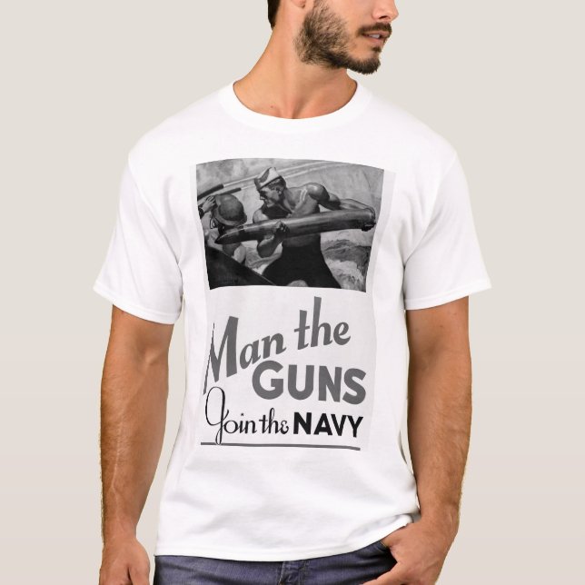 Bemanna vapnen/gå med marinen. 1942_War avbildar T-shirt (Framsida)