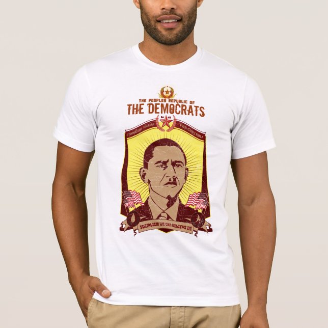 Bemannar republiken av den demokratObama skjortan Tee Shirt (Framsida)