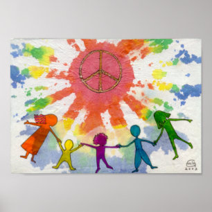 Bemästa freds-blandad mediekonst poster