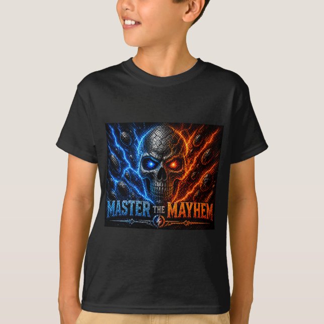 Bemästra Mayhem Skull – Fire vs Ice Electric Spl T Shirt (Framsida)
