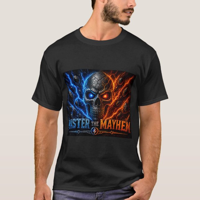 Bemästra Mayhem Skull – Fire vs Ice Electric Spl T Shirt (Framsida)