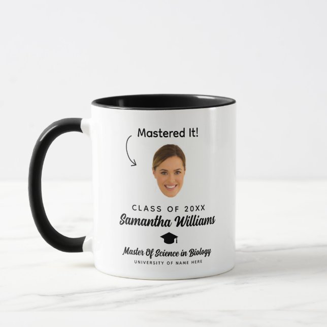 Bemästrade det Anpassad fotomasterexamen examen Mugg (Vänster)
