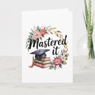 Bemästrade Det Examen Blommiga Bokmössa Elegant Kort