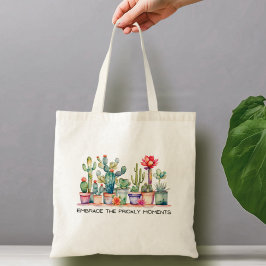 Bemätta de prickala komponenterna Cacti och Succul Tygkasse