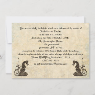 Bembossad look Dragons Goth Wedding-inbjudan Inbjudningar