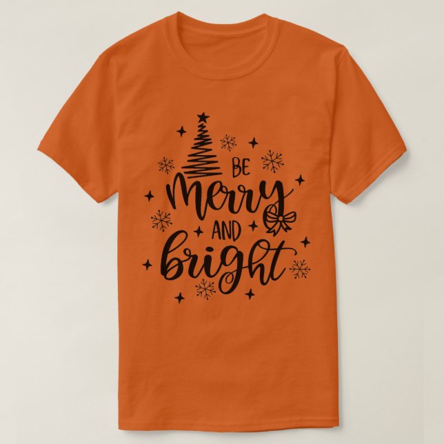 BeMerry And Bright Christmas Pajama Cool XMas Tree T Shirt (Design framsida)