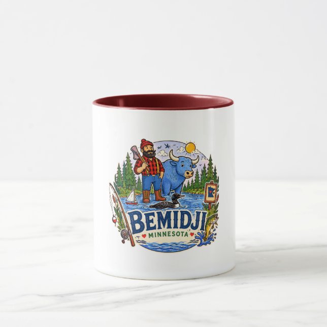 Bemidji Minnesota Paul Bunyan & Babe the Blue Ox Mugg (Center)
