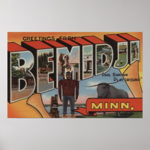 Bemidji Minnesota - stora brevplatser Poster