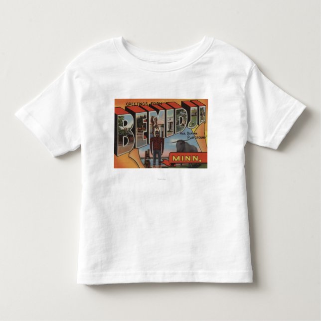 Bemidji Minnesota - stora brevplatser Tee Shirt (Framsida)