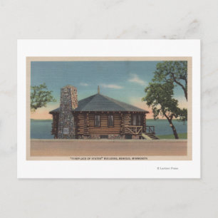 Bemidji, MN - Fireplace of Stater Bldg Vykort