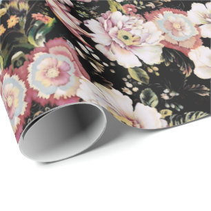 Bemiian fransk land chic svart blommigt presentpapper