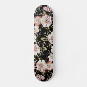 Bemiian fransk land chic svart blommigt skateboard bräda 20 cm