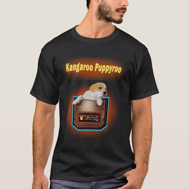 Bemore Plus Designs Kangaroo Puppyroo teaseteetops T Shirt (Framsida)