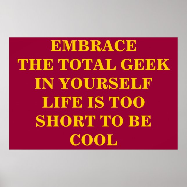 Bemra den totala Geek Poster (Framsidan)