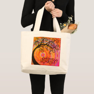 Bemra Journey Whimsical Träd inspirational Jumbo Tygkasse