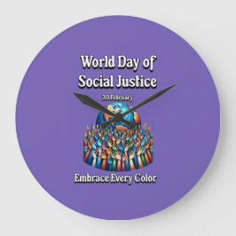 Bemra varje Färg. Världsdagen för rättvisa i Socia Stor Klocka