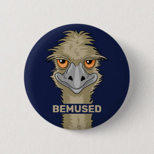 Bemused Funny Emu Pun Knapp